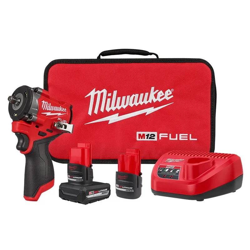 Milwaukee M12 FUEL Stubby 3/8" Impact Wrench Kit