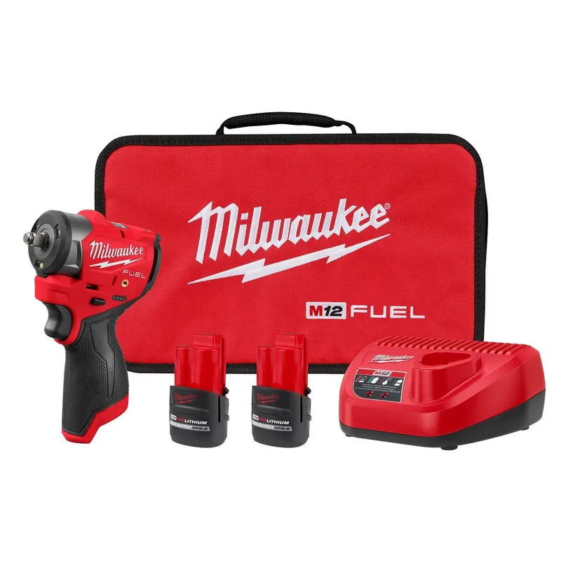 Milwaukee M12 FUEL 3/8" Subcompact Impact Wrench Kit with Friction Ring