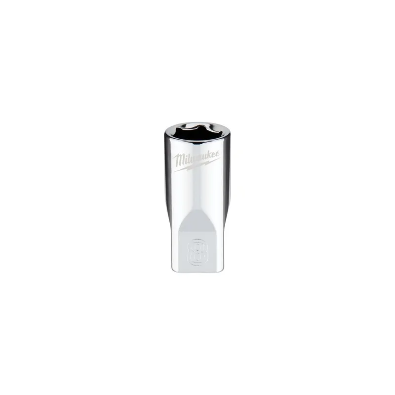 Milwaukee 1/4" Drive 8mm Metric 6-Point Socket with Four Flat Sides