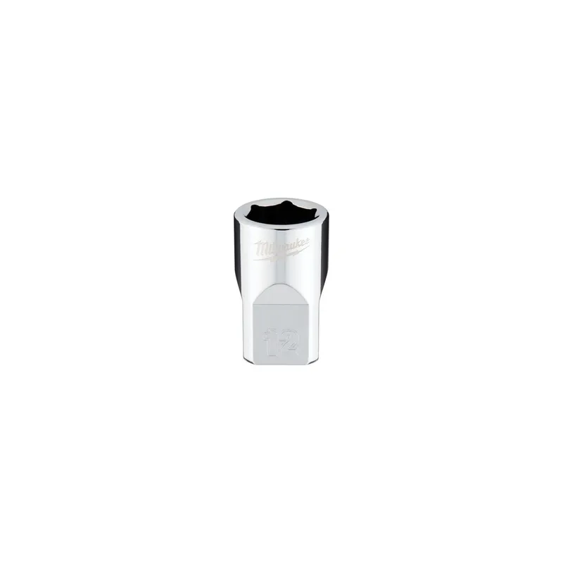 Milwaukee 3/8" Drive 12 mm 6-Point Metric Socket with Four Flat Sides