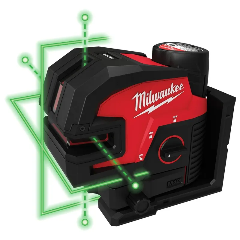 Milwaukee M12 Green Cross Line & 4-Points Laser Kit