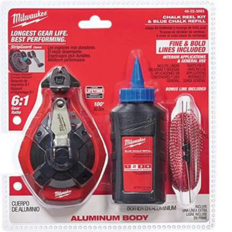 Milwaukee Aluminum Chalk Reel Kit for Fast Accurate Layout and Marking