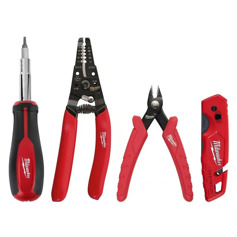 Milwaukee Electrician's Tool Kit,11-in-1 Screwdriver,FASTBACK Utility Knife(4 Piece)