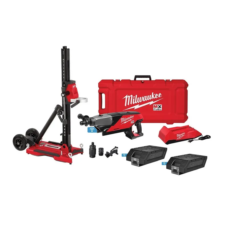 Milwaukee MX FUEL Handheld Concrete Core Drill Kit w/ Stand, Two Batteries and Charger