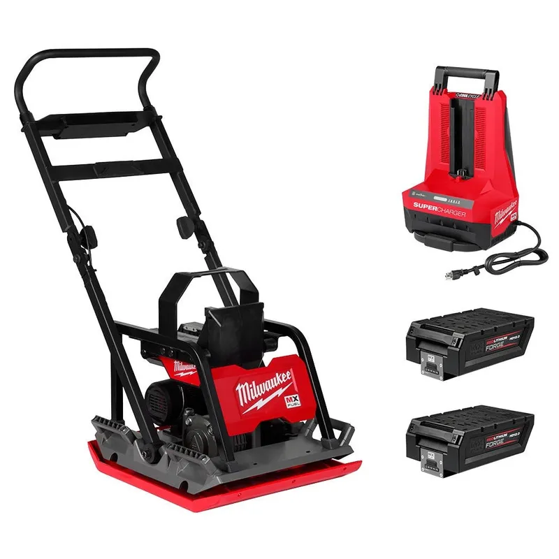 Milwaukee MX FUEL Lithium-Ion 20 in. Plate Compactor Kit with (2) FORGE HD12.0 Batteries and (1) MX FUEL Super Charger