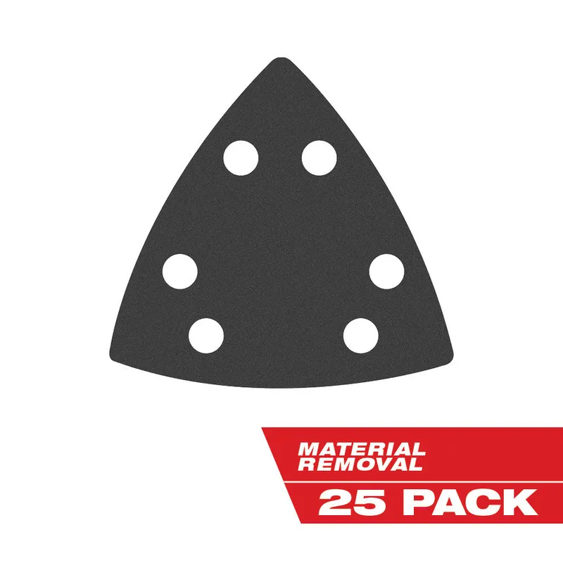 Milwaukee OPEN-LOK 3-1/2" TRIANGLE SANDPAPER VARIETY PACK, 25Pc
