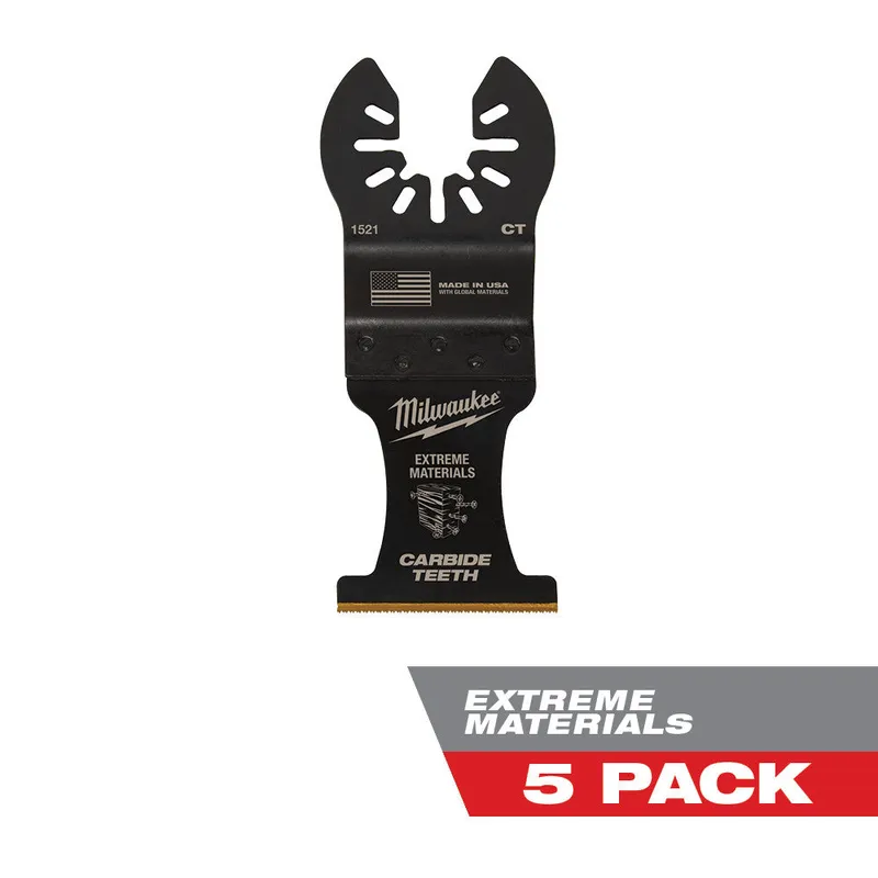 Milwaukee OPEN-LOK 1-3/8" TITANIUM ENHANCED CARBIDE TEETH MULTI-MATERIAL BLADE, 5Pk