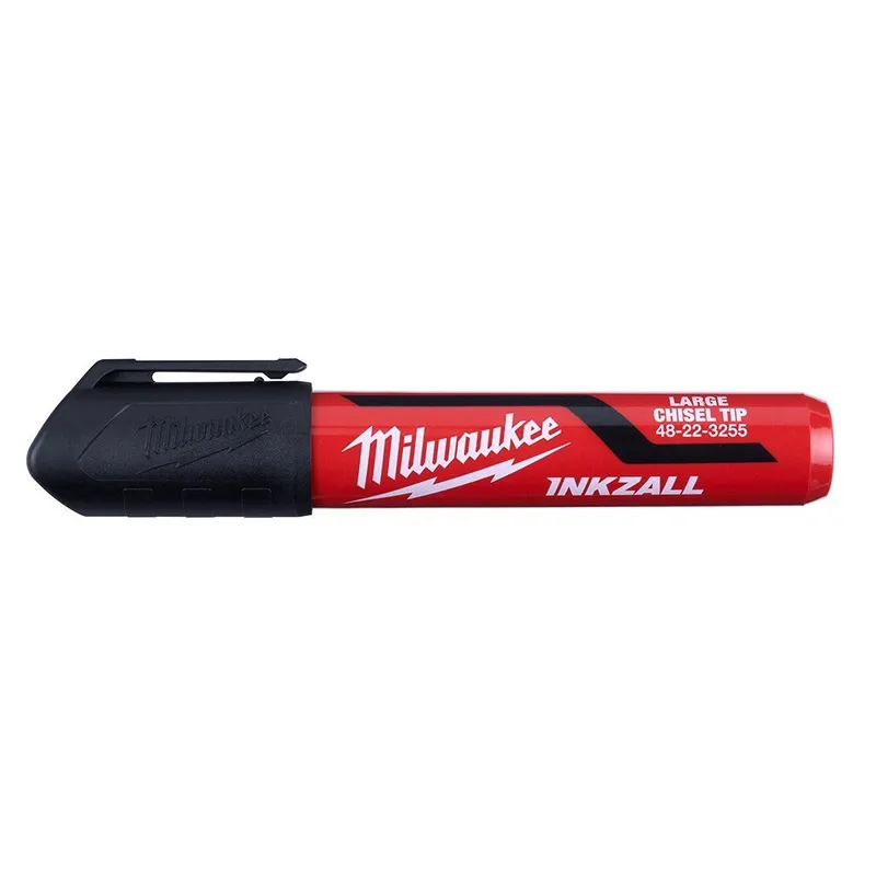 Milwaukee INKZALL 3PC Large Chisel Tip Black Marker