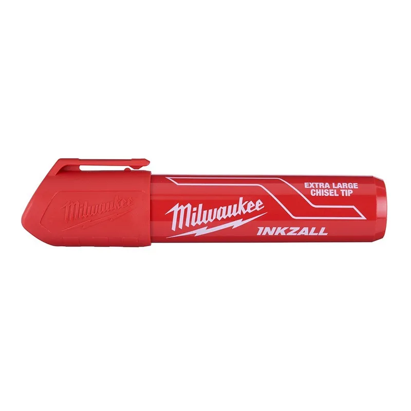 Milwaukee INKZALL Extra Large Chisel Tip Red Marker, 12 Pack