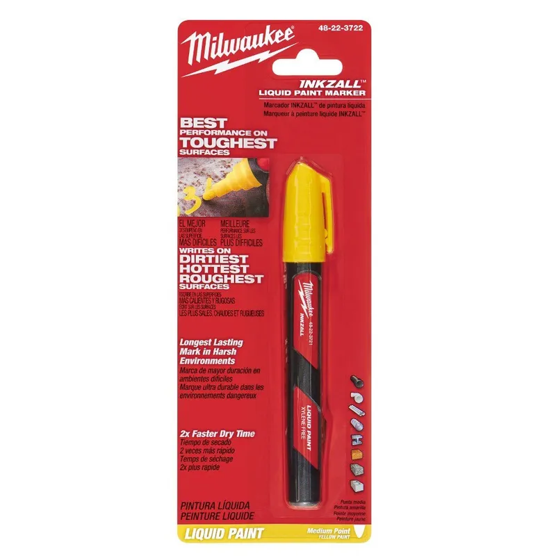 Milwaukee 1PK INKZALL Yellow Paint Marker