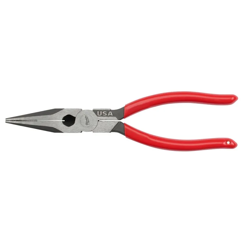 8IN LONG NOSE DIPPED GRIP PLIERS