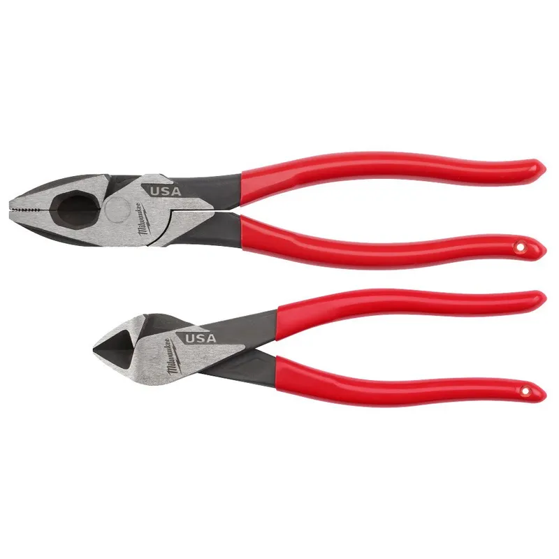 Milwaukee 2PC Dipped Grip Cutting Pliers Set (USA)