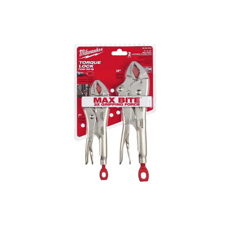 Milwaukee 2Pc 7" & 10" MAXBITE TORQUE LOCK LOCKING PLIERS SET