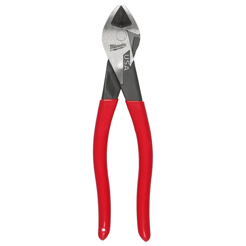 Milwaukee 8" Angled Head Diagonal Dipped Grip Cutting Pliers (USA)