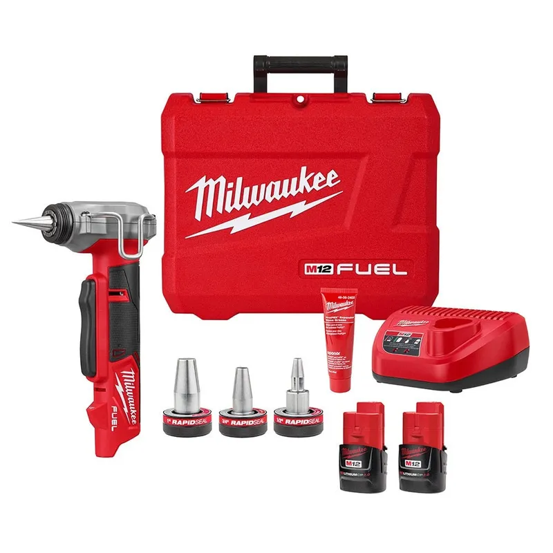 Milwaukee M12 FUEL ProPEX Expander Kit w/ 1/2"-1" RAPID SEAL ProPEX Expander Heads