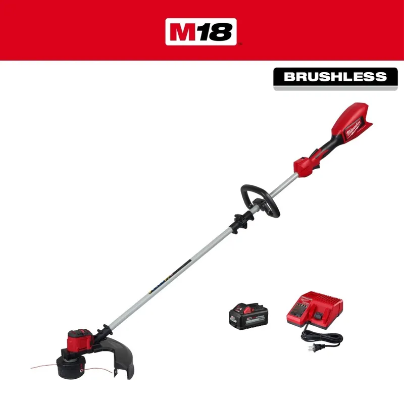 Milwaukee M18 Brushless String Trimmer Kit with 16 in. Cutting Swath and Easy Load Head (6.0Ah Battery)