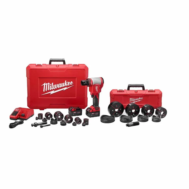 Milwaukee FORCELOGIC M18 10-Ton Knockout Tool 1/2" to 4" Kit