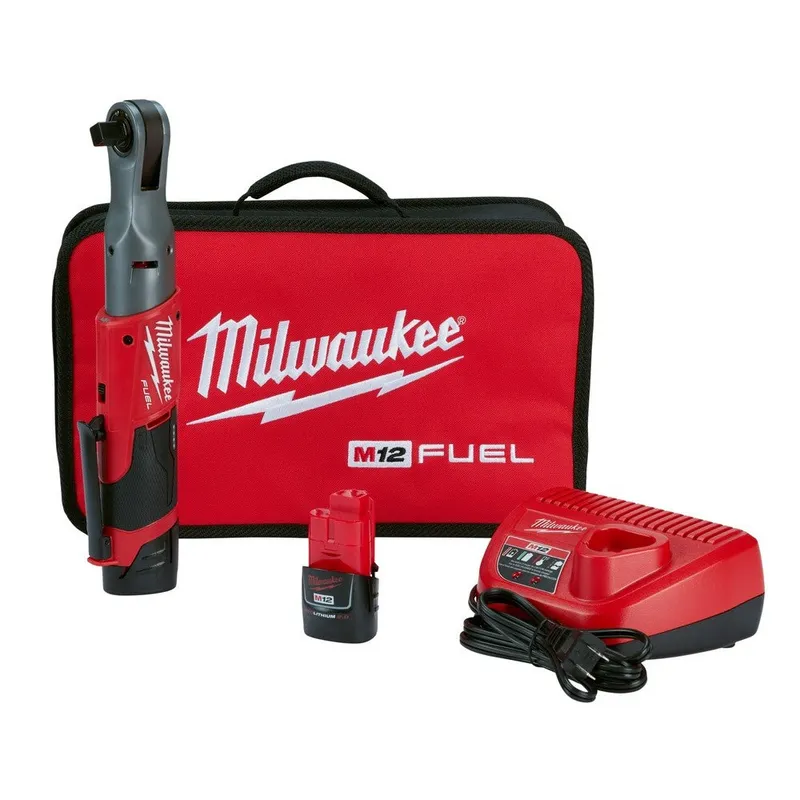 Milwaukee M12 FUEL 1/2" Ratchet 2 Battery Kit