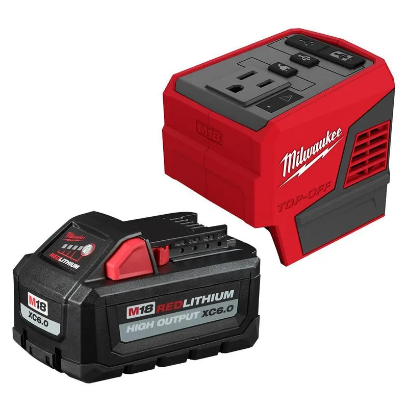 Milwaukee M18 18-Volt 175-Watt Lithium-Ion Powered Compact Inverter with 6.0 Ah Battery