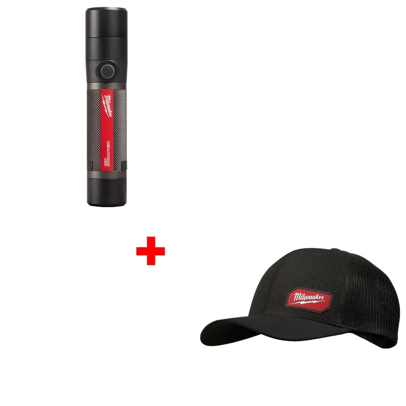 Milwaukee RECHARGEABLE FLASHLIGHT w/ FREE 505B GRIDIRON Trucker Hat
