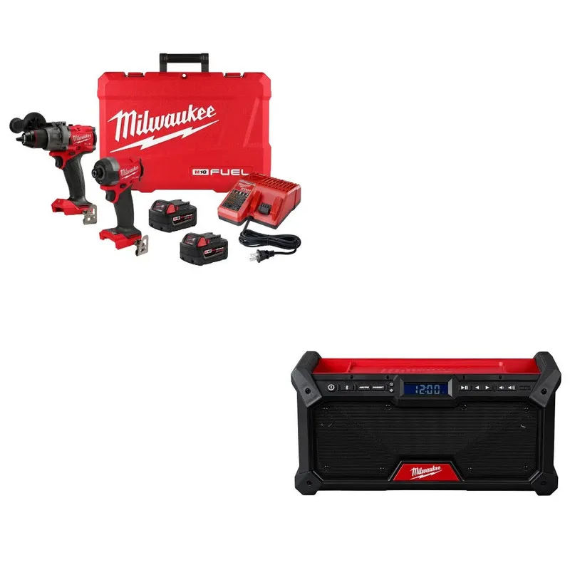 Milwaukee M18 FUEL 2-Tool Combo Kit W/ FREE 2952-20 M18 Jobsite Radio