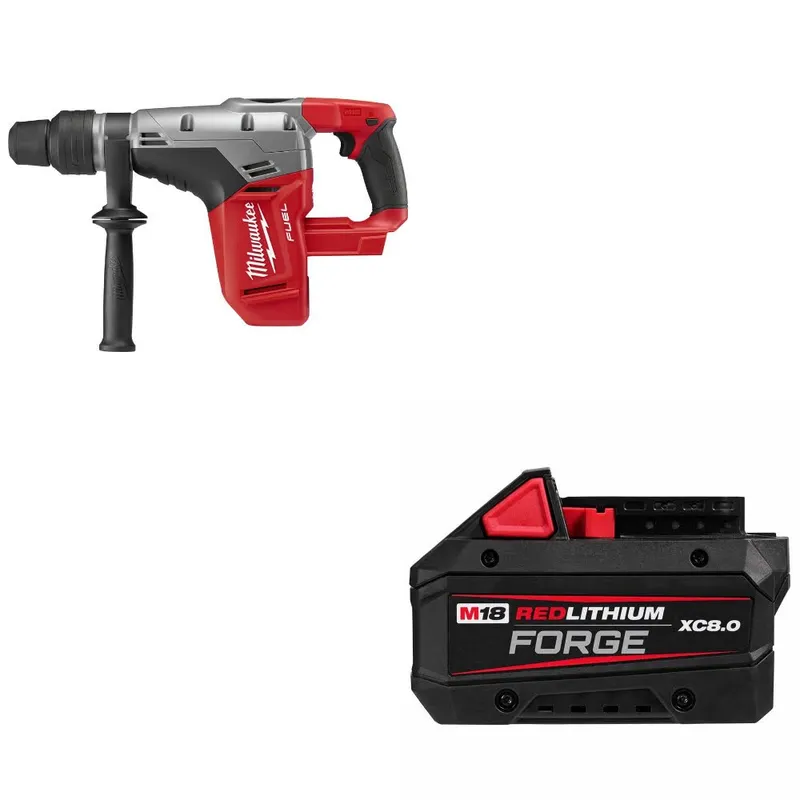 Milwaukee M18 FUEL Rotary Hammer W/ 48-11-1881 M18 XC8.0 Battery Pack