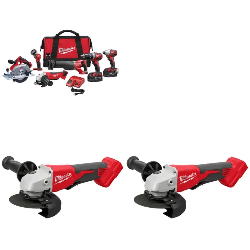 Milwaukee M18 6-Tool Combo Kit w/ FREE 2686-20 M18 Cut-Off Grinder, 2Pk
