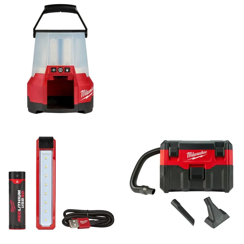 Milwaukee M18 LED Site Light W/ FREE 2112-21 Flood Light & Vacuum, Bare