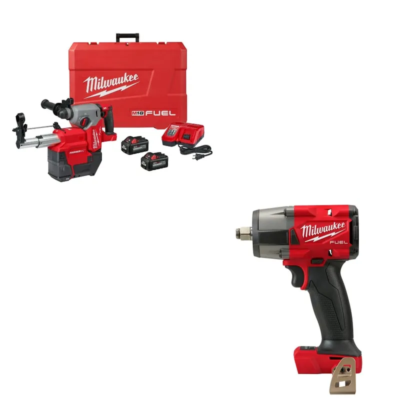 Milwaukee M18 FUEL Rotary Hammer Kit W/ FREE 2962-20 M18 Impact Wrench