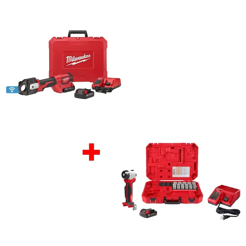 Milwaukee M18 Crimper Kit w/ FREE 2935CU-21S M18 Cable Stripper Kit