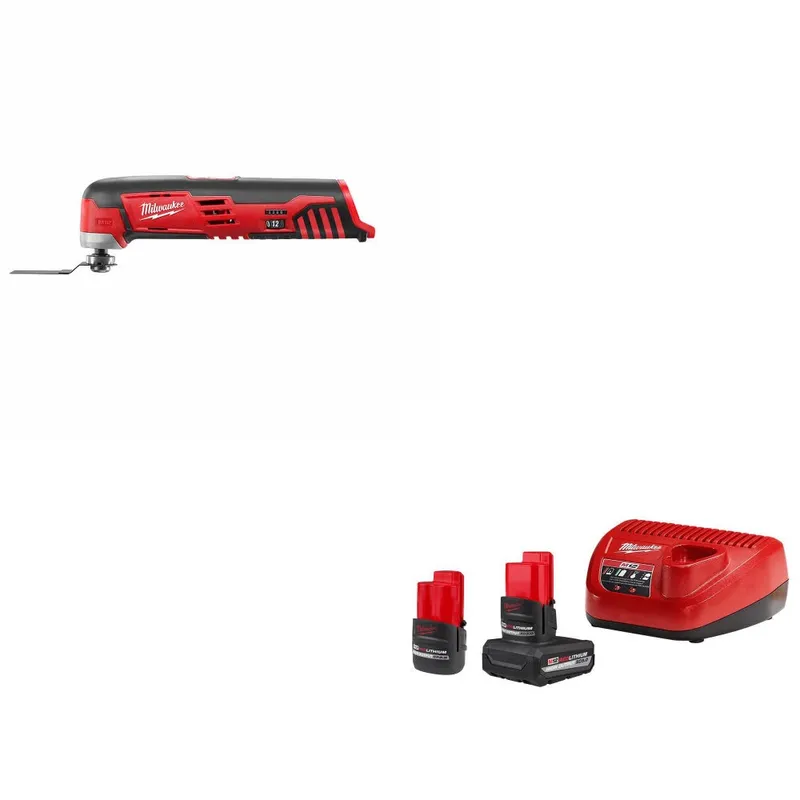 Milwaukee M12 Multi-Tool, Bare W/ 48-59-2452S M12 2-Battery Starter Kit