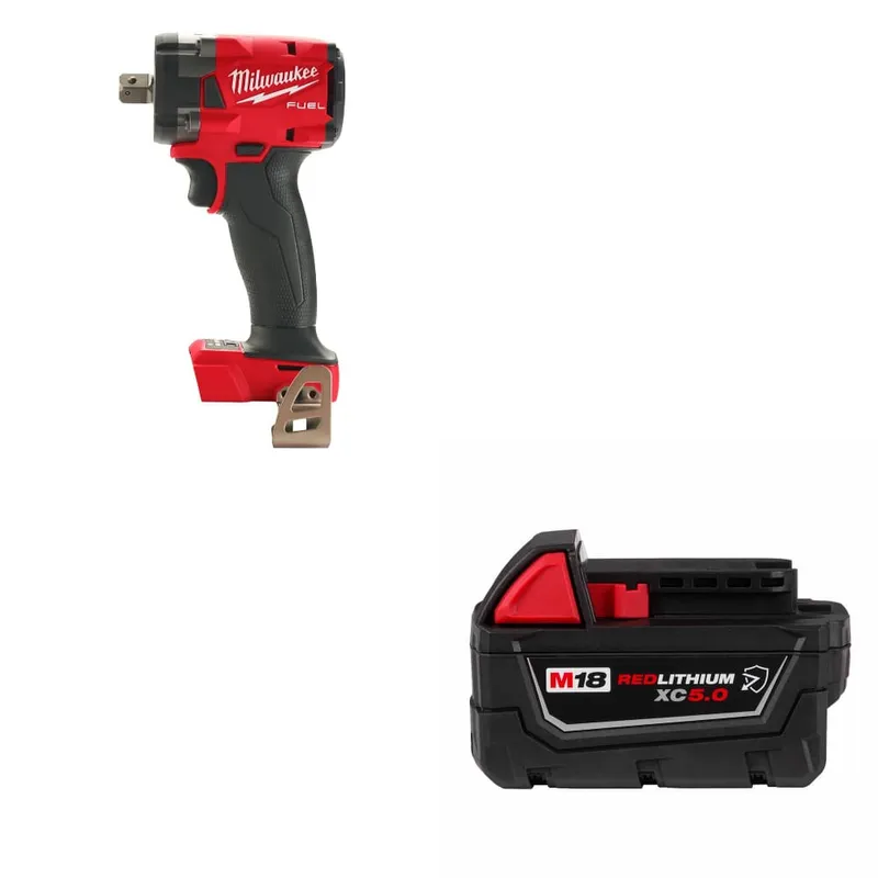 Milwaukee M18 FUEL Impact Wrench w/ FREE 48-11-1850R M18 XC5.0 Battery