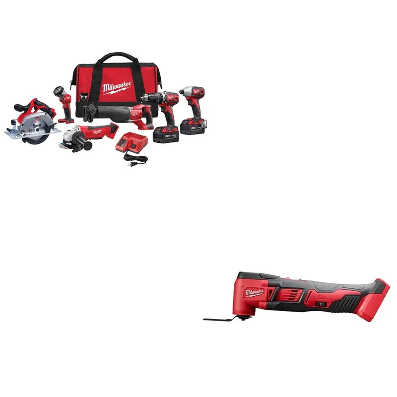 Milwaukee M18 6-Tool Combo Kit w/ FREE 2626-20 M18 Multi-Tool Bare, 2pk