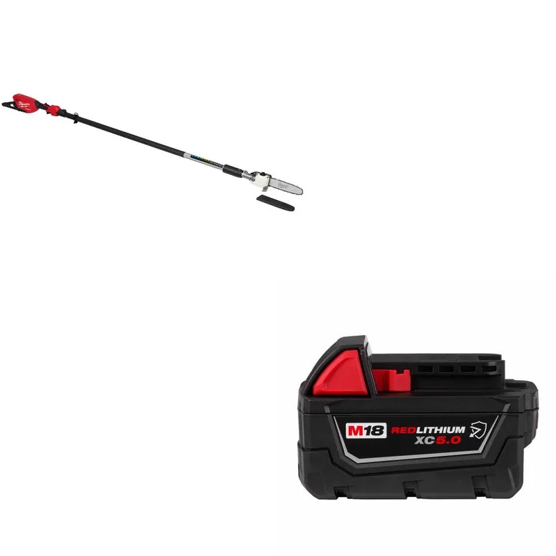 Milwaukee M18 FUEL Telescoping Pole Saw W/ 48-11-1850R M18 XC5.0 Battery