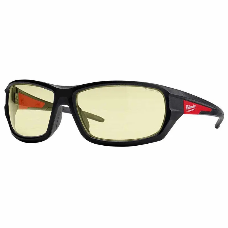 Milwaukee Performance Safety Glasses - Yellow Fog-Free Lenses (Polybag)
