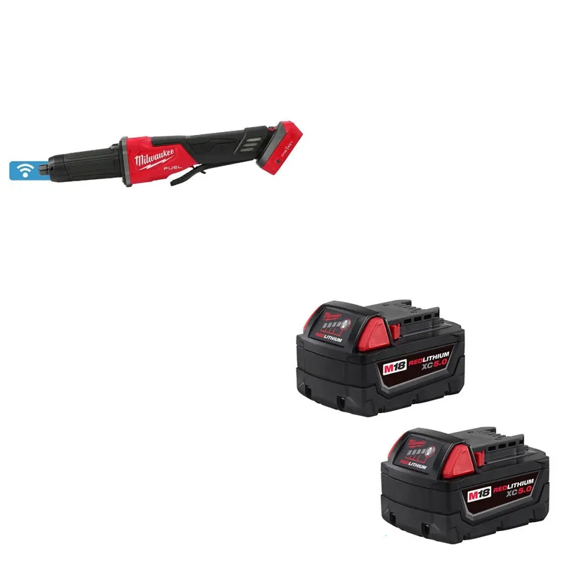 Milwaukee M18 FUEL Die Grinder W/ 48-11-1852 M18 XC5.0 Battery, 2 Pack