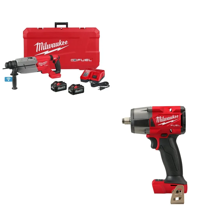 Milwaukee M18 FUEL Rotary Hammer Kit w/ FREE 2962-20 M18 Impact Wrench