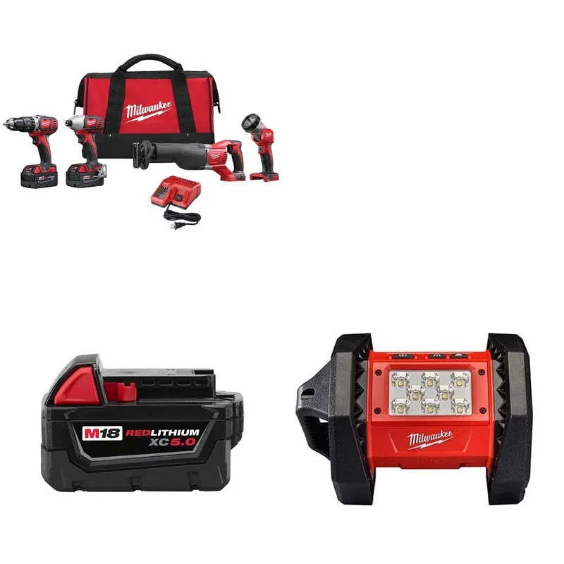Milwaukee M18 4-Tool Combo Kit W/ FREE 48-11-1850 M18 Battery & Light