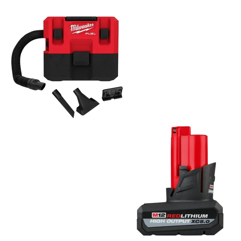 Milwaukee M12 FUEL 1.6Gal Vacuum W/ FREE 48-11-2450 M12 Battery Pack