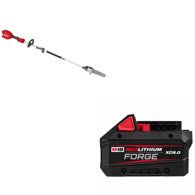 Milwaukee M18 FUEL Pole Saw W/ 48-11-1881 M18 XC8.0 Battery Pack