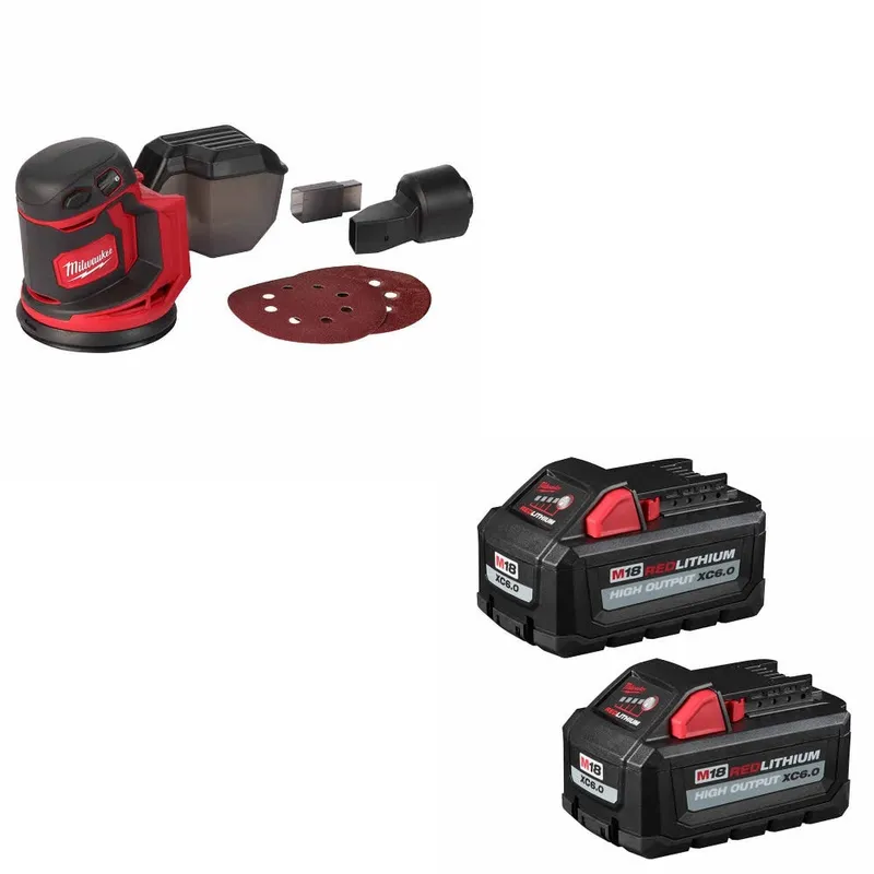 Milwaukee M18 Orbit Sander W/ 48-11-1862 M18 XC6.0 Battery, 2 Pack