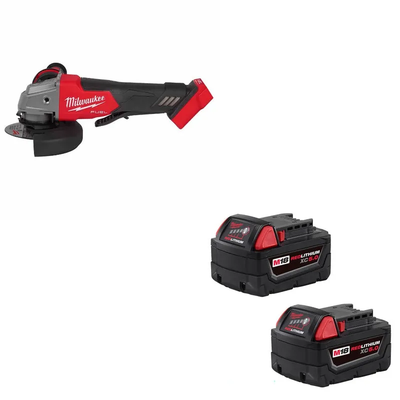 Milwaukee M18 FUEL 4-1/2"/5" Grinder W/ 48-11-1852 M18 XC5 Battery, 2Pk