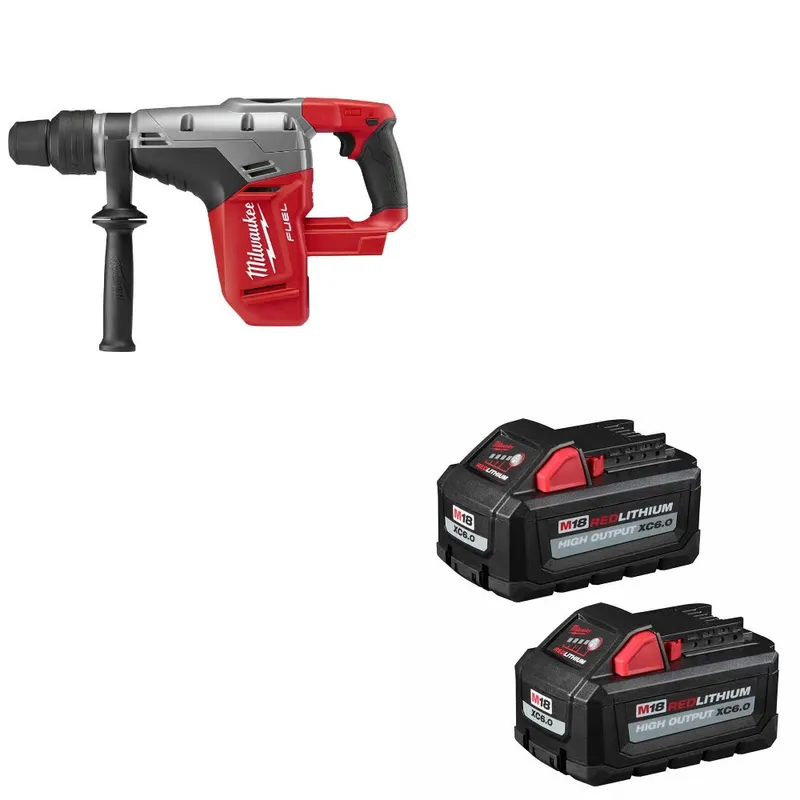 Milwaukee M18 FUEL Rotary Hammer W/ 48-11-1862 M18 XC6.0 Battery, 2 Pack