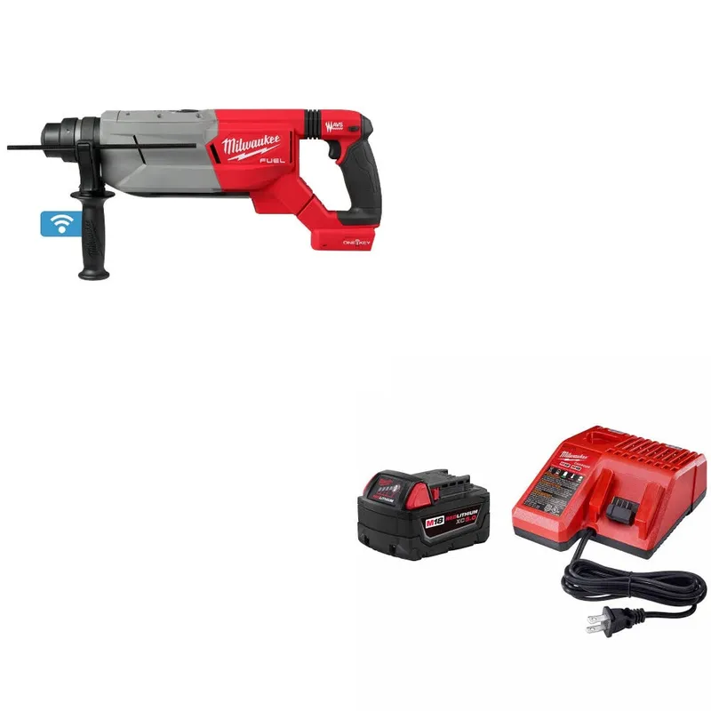 Milwaukee M18 FUEL 1-1/4" Rotary Hammer W/ 48-59-1850 M18 Starter Kit