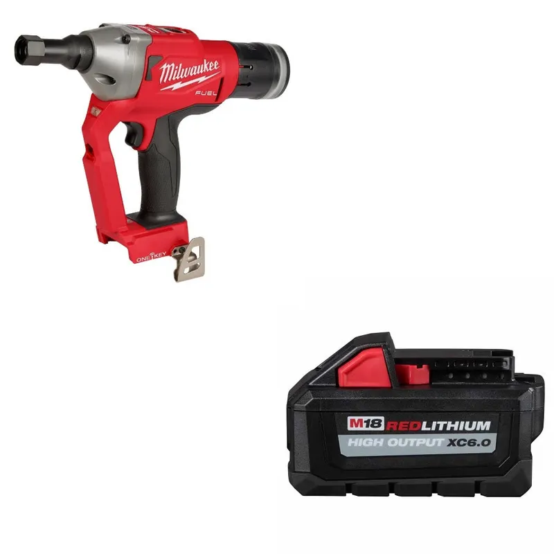 Milwaukee 1/4" Lockbolt Tool Kit W/ FREE 48-11-1865 XC6.0 Battery