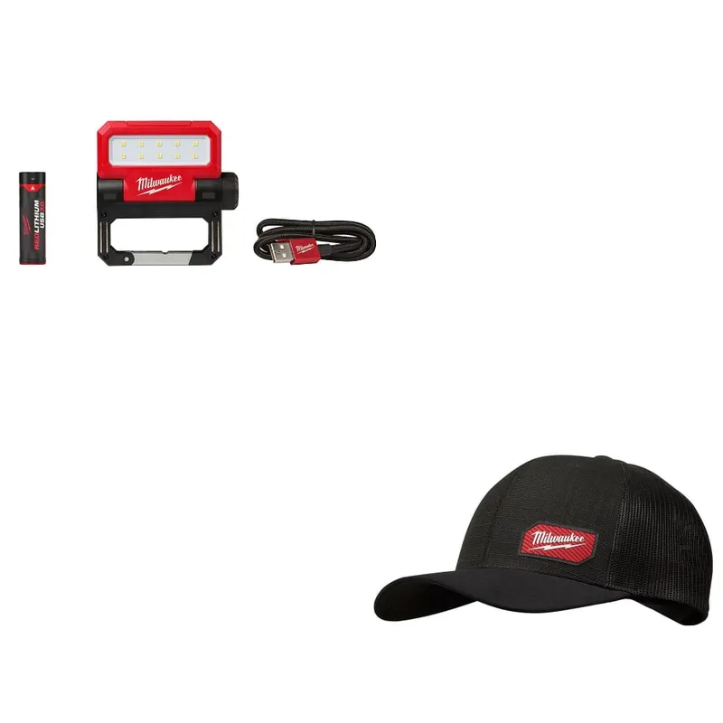 Milwaukee USB Rechargeable Flood Light w/ FREE 505B Snapback Trucker Hat