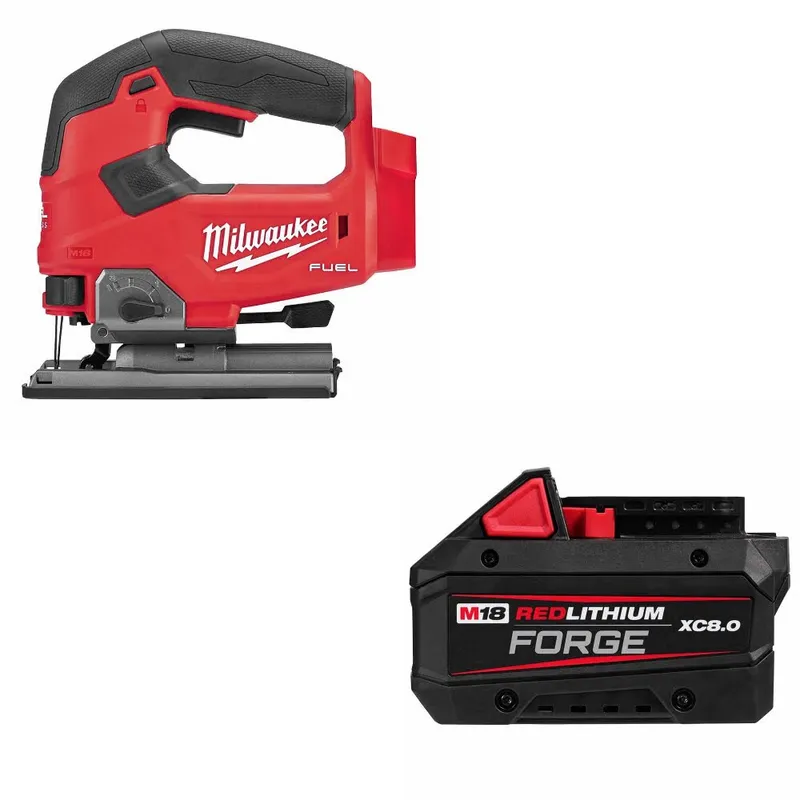 Milwaukee M18 FUEL Jig Saw, Bare W/ 48-11-1881 M18 XC8.0 Battery Pack