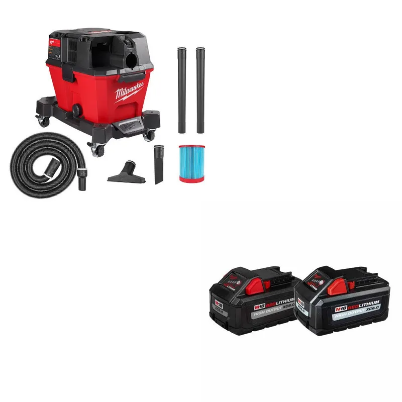 Milwaukee M18 FUEL 6 Gal Vacuum, Bare W/ 48-11-1868 M18 18V Battery, 2Pk