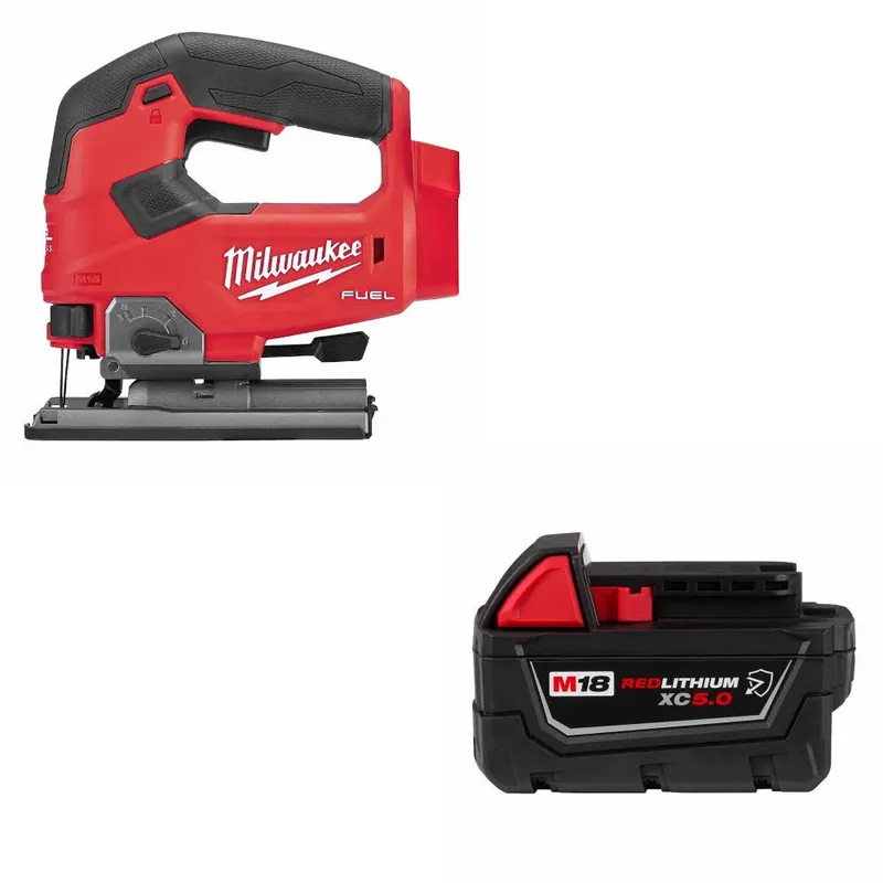 Milwaukee M18 FUEL Jig Saw, Bare Tool W/ 48-11-1850R M18 XC5.0 Battery