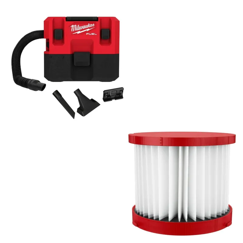 Milwaukee M12 FUEL 1.6 Gallon Vacuum w/ FREE 49-90-1900 HEPA Filter